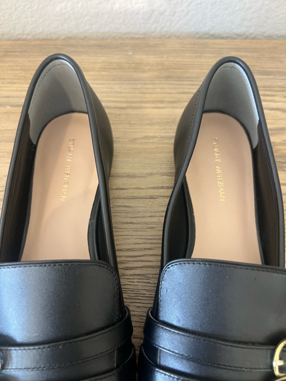 Stuart Weitzman Kenna black leather loafers menswear inspired sz 10 office - Picture 9 of 12